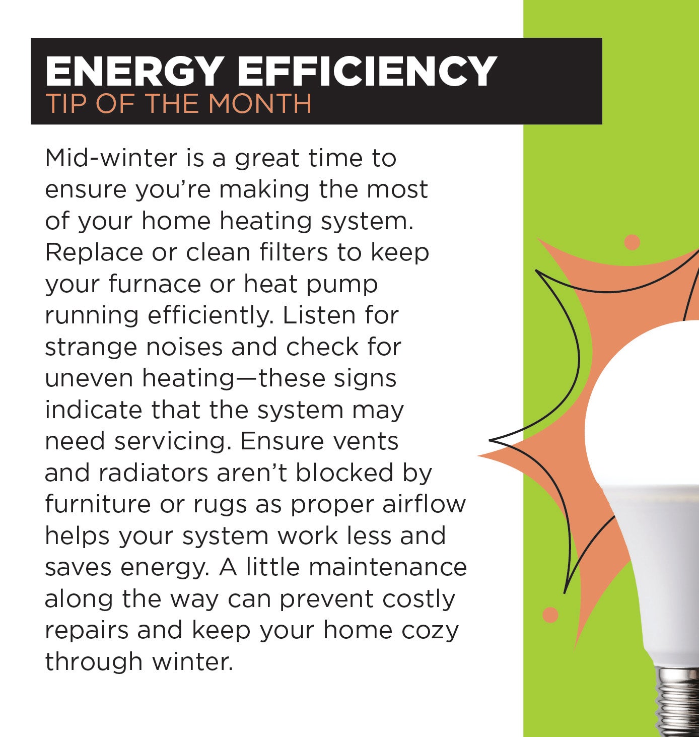 Energy Efficiency Tip of the Month