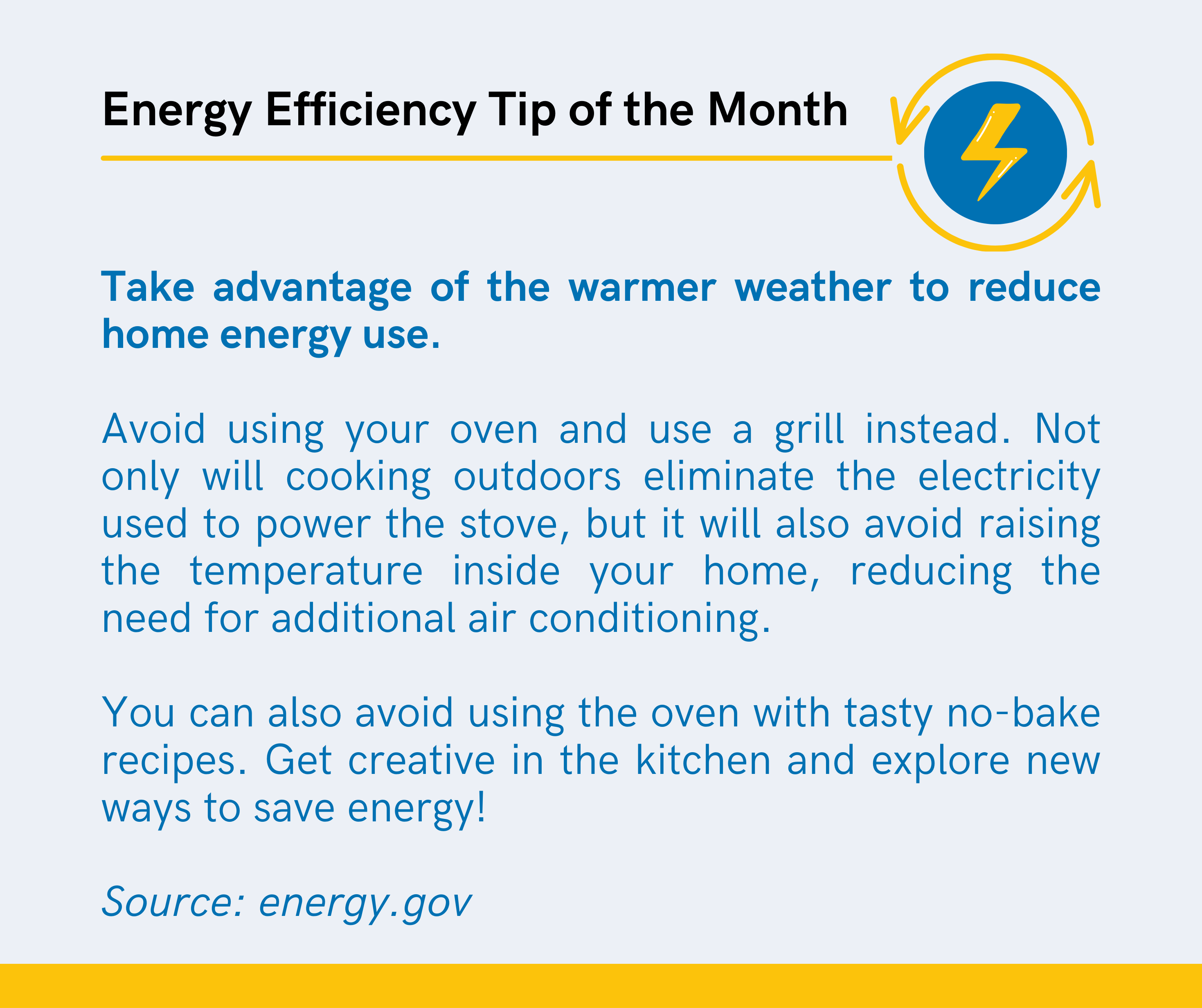 Energy Efficiency Tip of the Month
