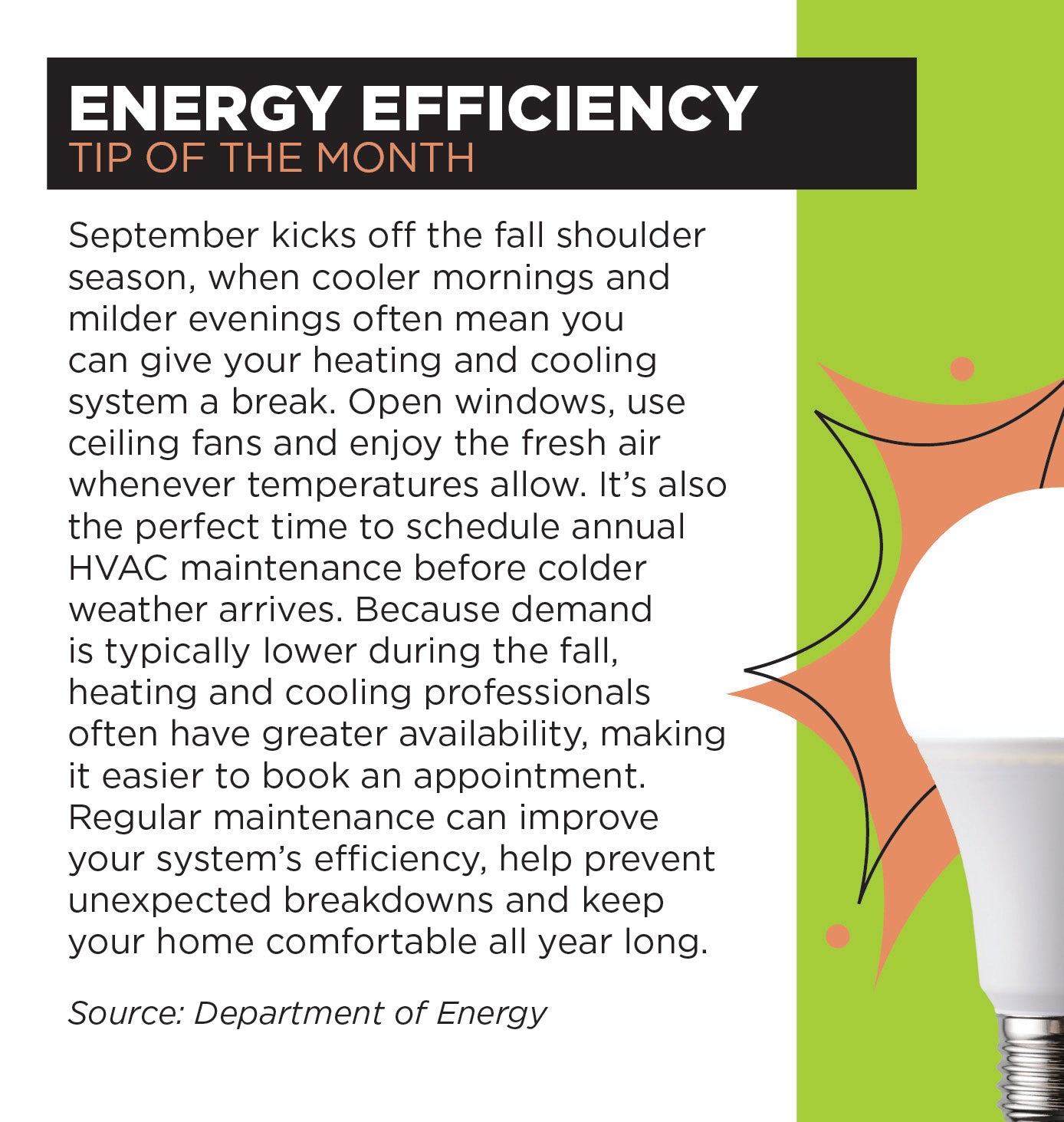 Energy Efficiency Tip of the Month