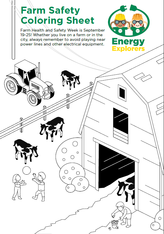 Farm Safety Coloring Sheet | Burke-Divide Electric Cooperative